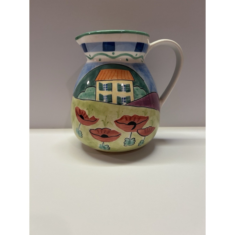 Andrea By Sadek Porcelain Pitcher French Farm House Flower Charming Vase